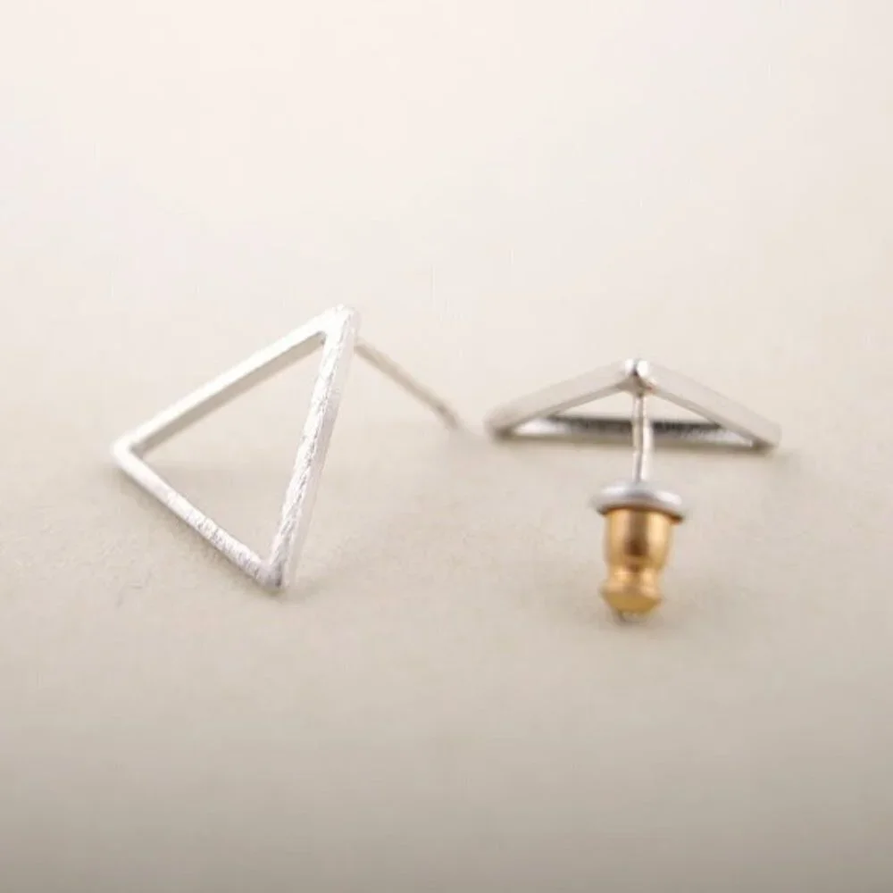Modern jewelry fashion earrings stud studs triangle triangular minimalist new